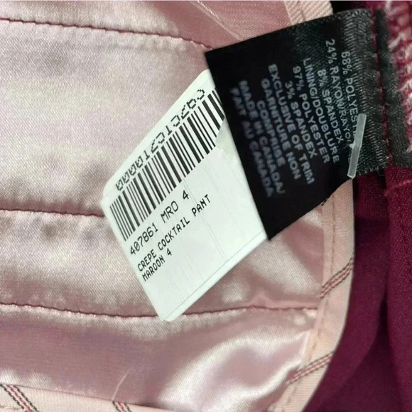 Pink Tartan Crepe Cocktail Pant - Wine colour sz 4 - Picture 4 of 6